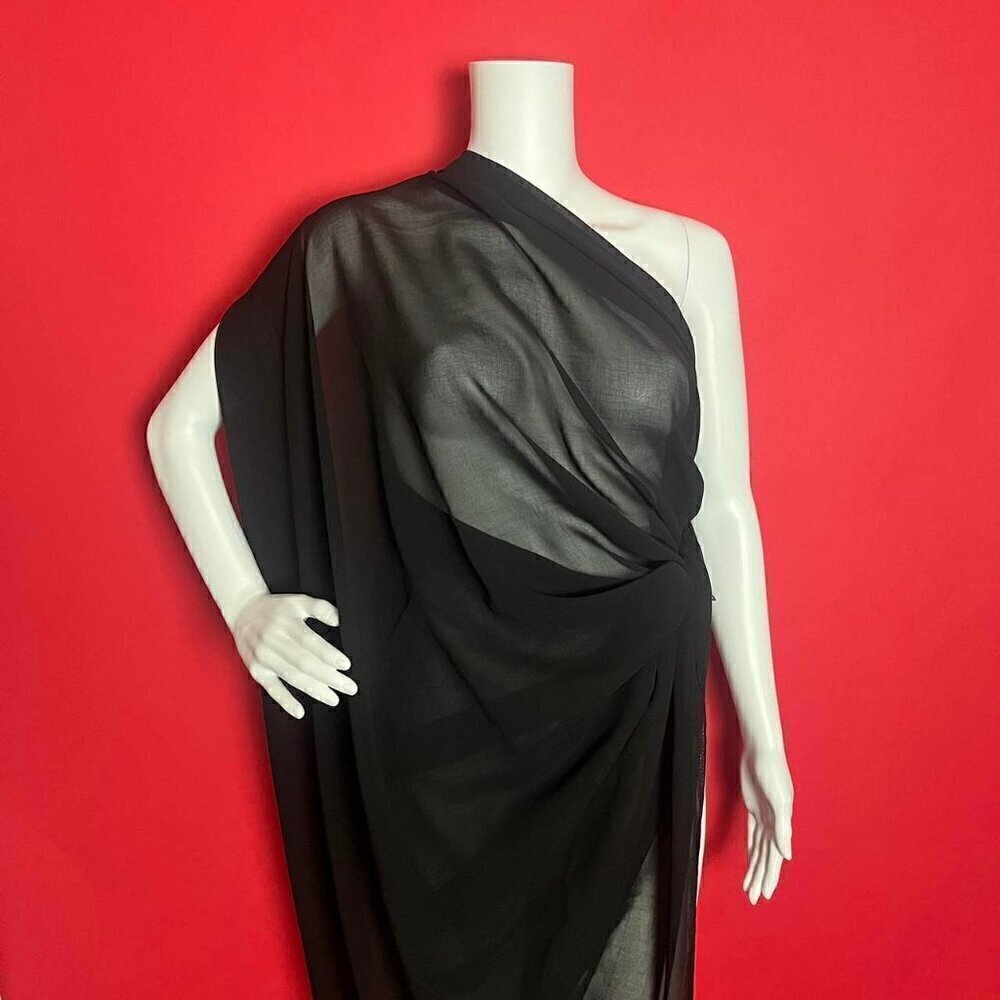 Fully black sheer cover up with beaded  accents​​​​​​​​​​​​​​​